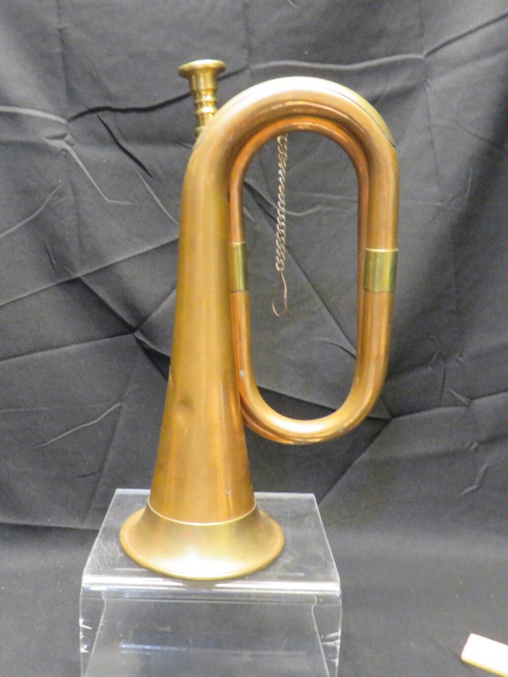 VTG Copper/Brass Bugle Horn Military Duty Calvary Style Musical with Lanyard